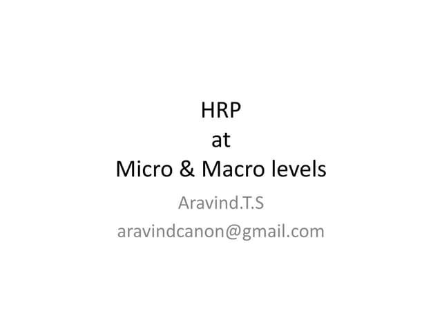 hrp micro and macro level