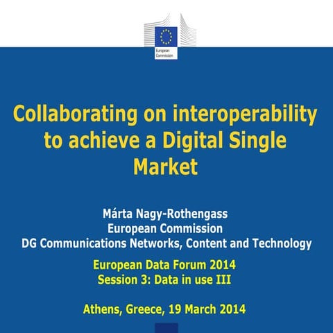 EDF2014: Talk of Marta Nagy-Rothengass, Head of Unit Data Value Chain, Direct...