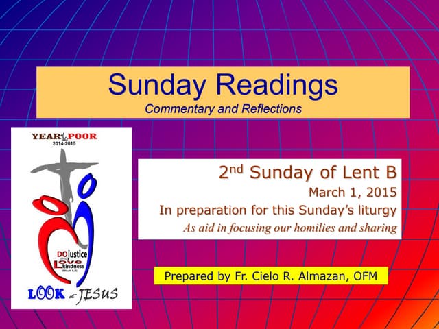 2nd Sunday of Lent Cycle B