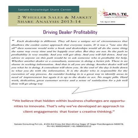 2 Wheeler Sales & Market Share Analysis FY 13-14