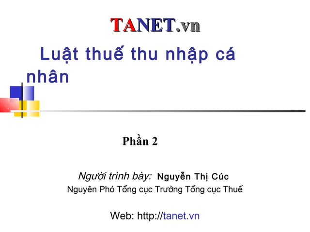 TANET - Thuế TNCN - Phần 2