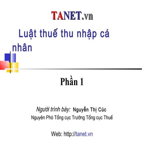 TANET - Thuế TNCN - Phần 1