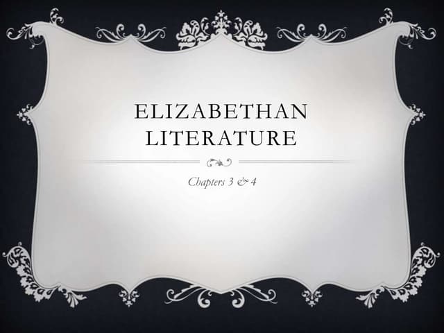 3. Elizabethan literature with questions