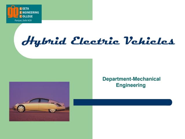 Introduction to Hybrid Electric Vehicles