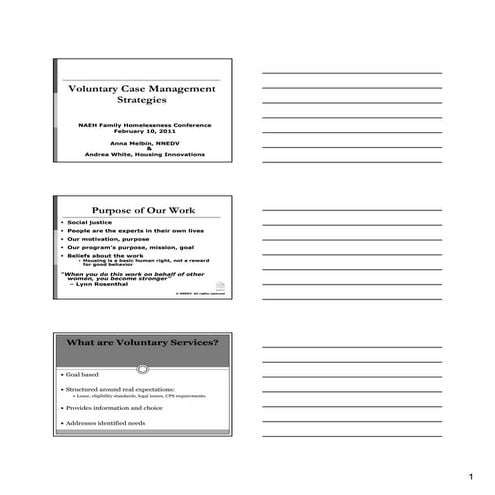 3.7 Voluntary Case Management Strategies