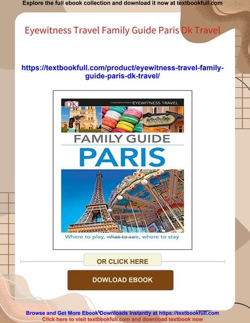 Eyewitness Travel Family Guide Paris Dk Travel