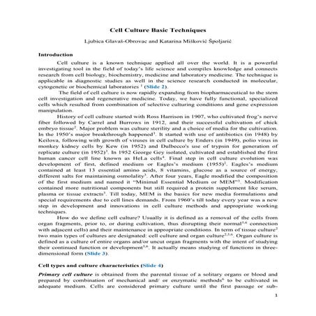 Cell Culture Basic Techniques