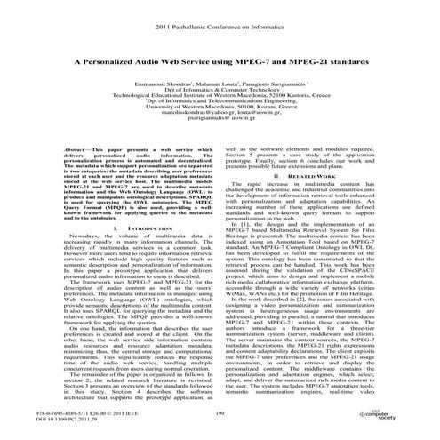 A Personalized Audio Web Service using MPEG-7 and MPEG-21 standards