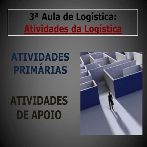 3ª aula de Logística (Atividades de Apoio)