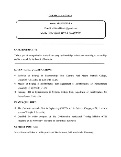 CURRICULAM VITAE (2)