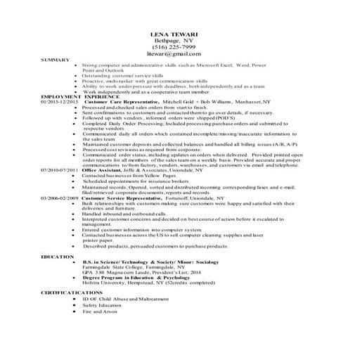 Resume January 2016