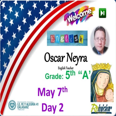 Diseño de carátula de diapositiva del colegio fe y alegria