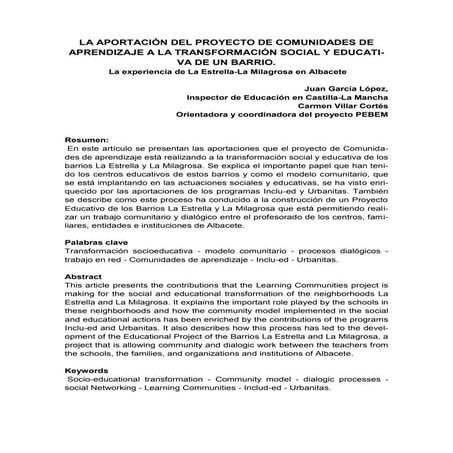 Artículo Comunidades de Aprendizaje