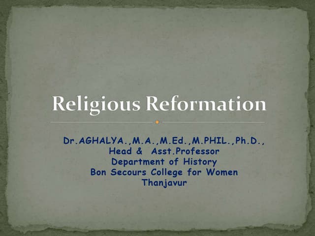 4. religious reformation