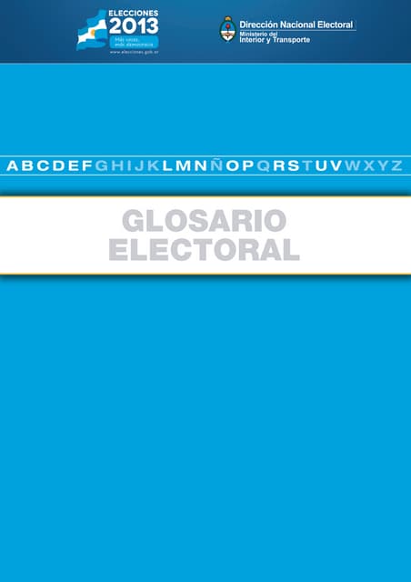Elecciones 2013. Glosario Electoral.