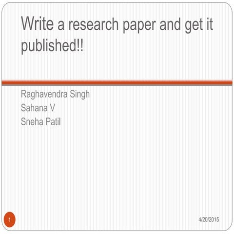 How to write a research paper