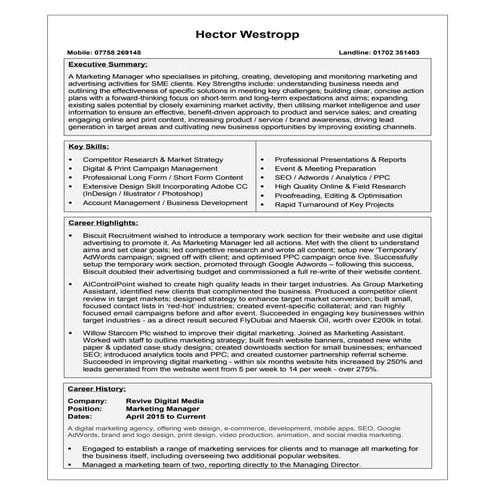 Hector Westropp (Marketing Manager)