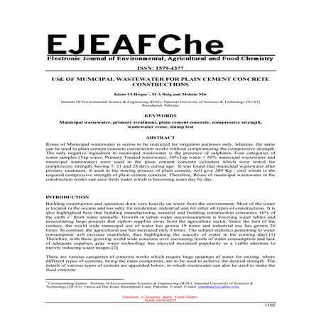 use of municipal wastewater