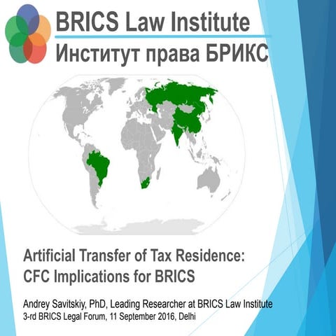 Savitskiy-Artificil Transfer of Tax Residence