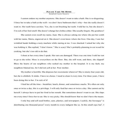 Please Take Me Home - Fiction