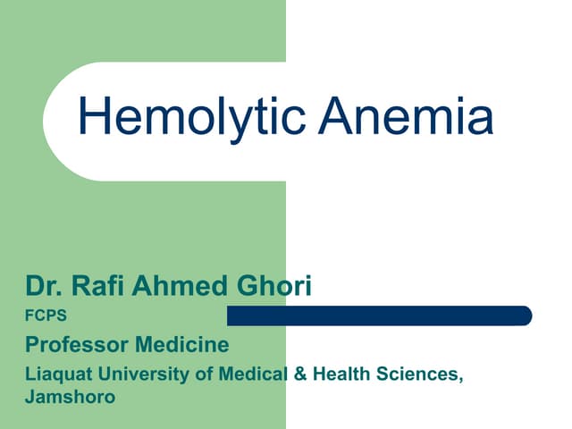 hemolytic anemia (cell membrane defect)