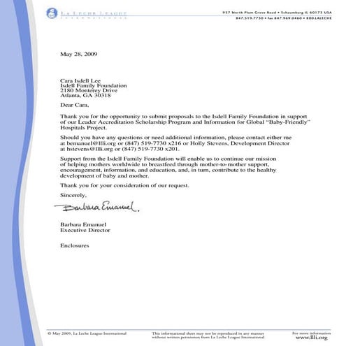 Isdell Family Foundation Grant Proposal