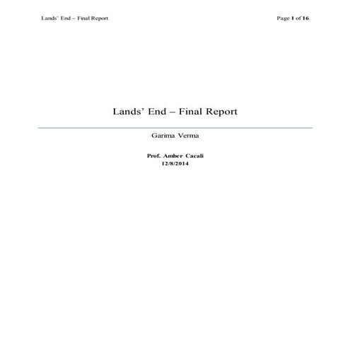 Land's End - Final Report
