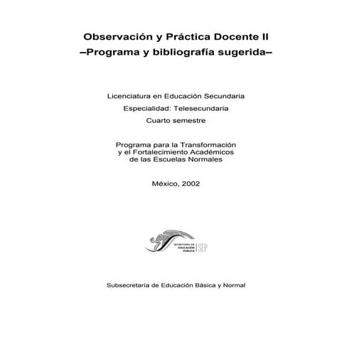 Observación y práctica docente II