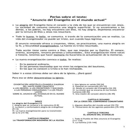 5. perlas sobre anuncio del evangelio en el mundo actual XXXVIII EDOP2014