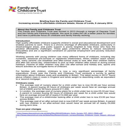 Increasing access to affordable childcare