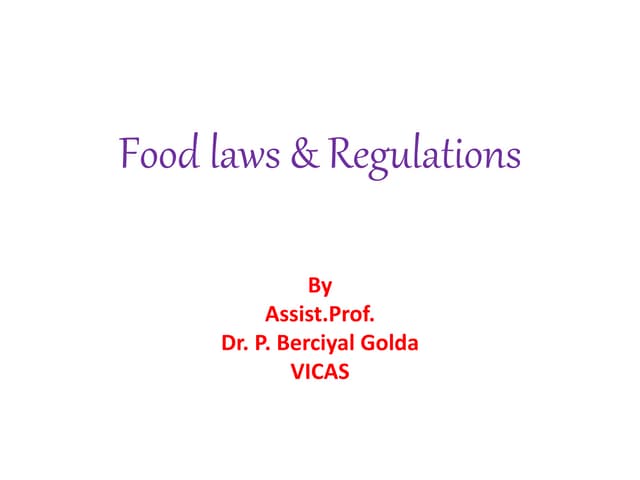  Food laws & Regulations