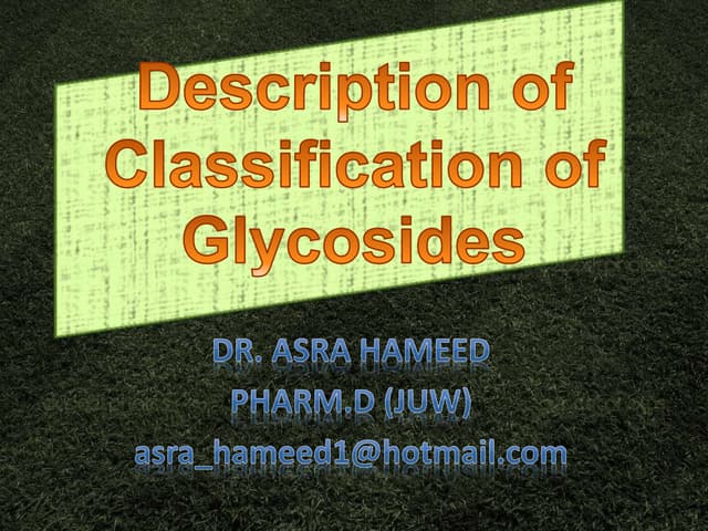 Classification of Glycosides
