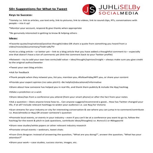 50+ Ideas to Tweet and Twitter Resources