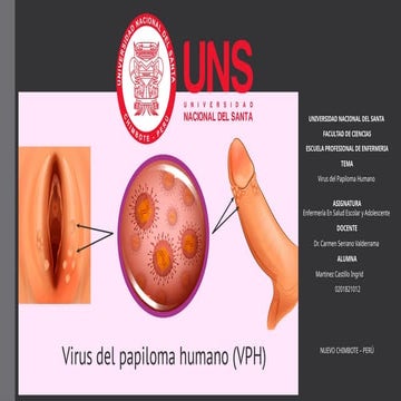 Diapositivas sobre el virus del papiloma humano