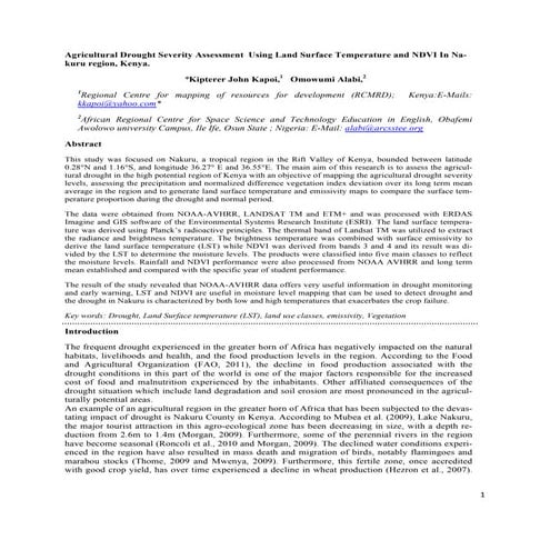 Agricultural Drought Severity assessment using land Surface temperature and N...