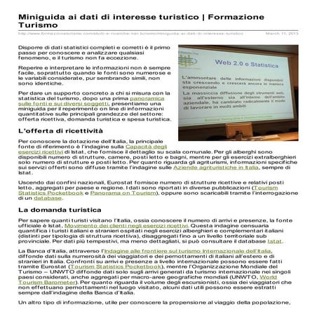 Miniguida ai dati di interesse turistico