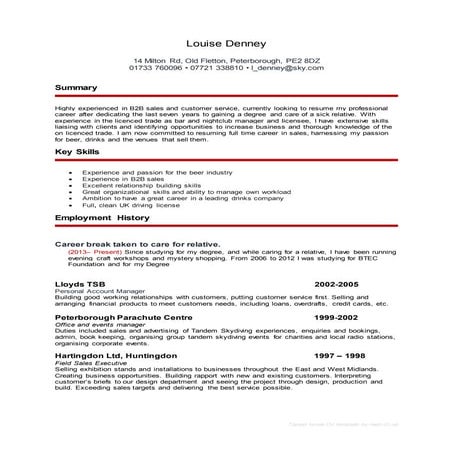 Louise Denney CV Diageo