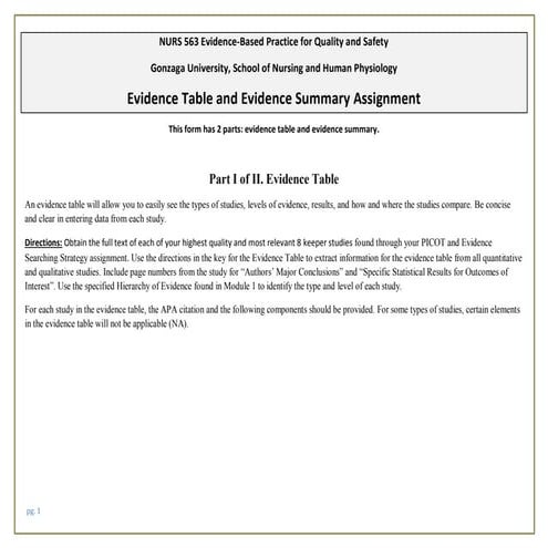 Evidence Table & Evidence Summary form RSMITH