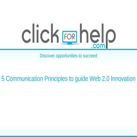 5 Communication Principles To Guide Web20 Innovation