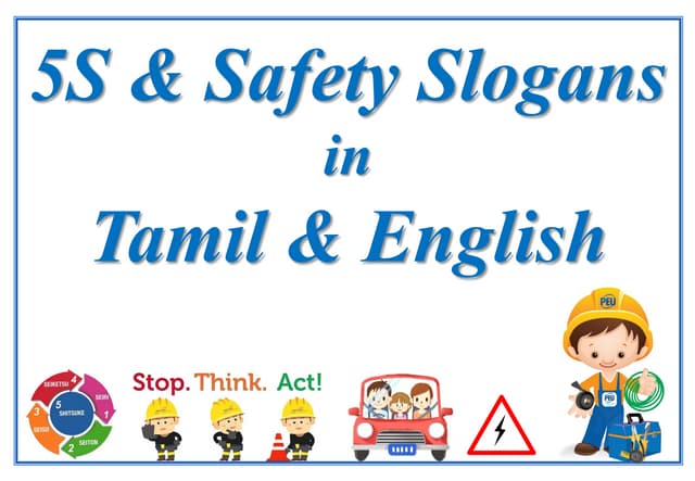 5S,Safety Slogans in Tamil & English