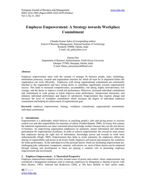 6.[46 51]employee empowerment a strategy towards workplace commitment