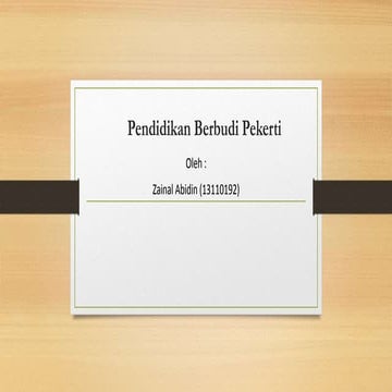 Pendidikan budi pekerti