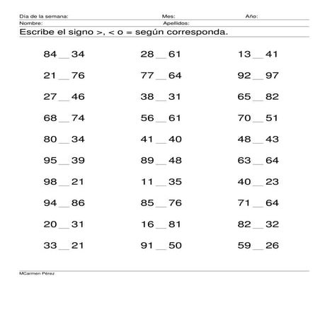 6 mayor menor o igual