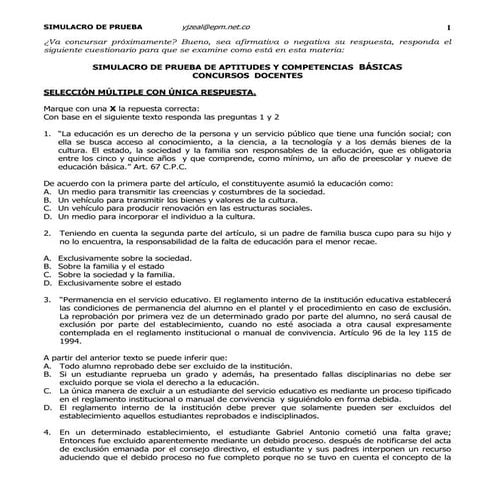 simulacro prueba psicología preparación.......