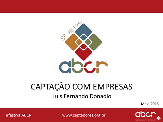 Festival 2016 - Captação com Empresas