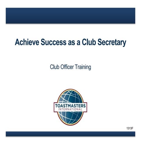 How to suceed as Club Secretary