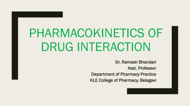 Pharmacokinetic drug interaction