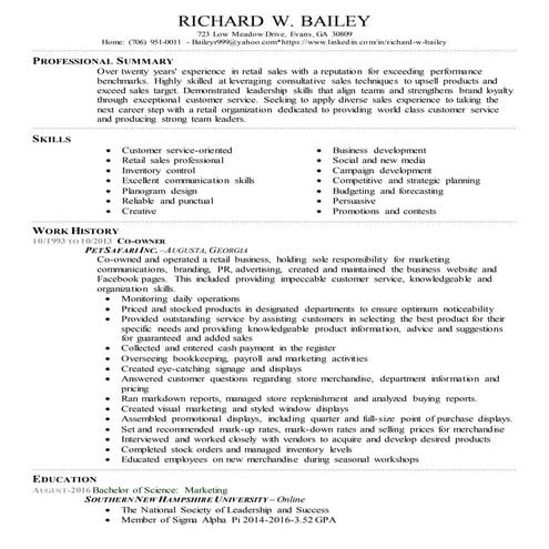 RICHARD W BAILEY Final Resume
