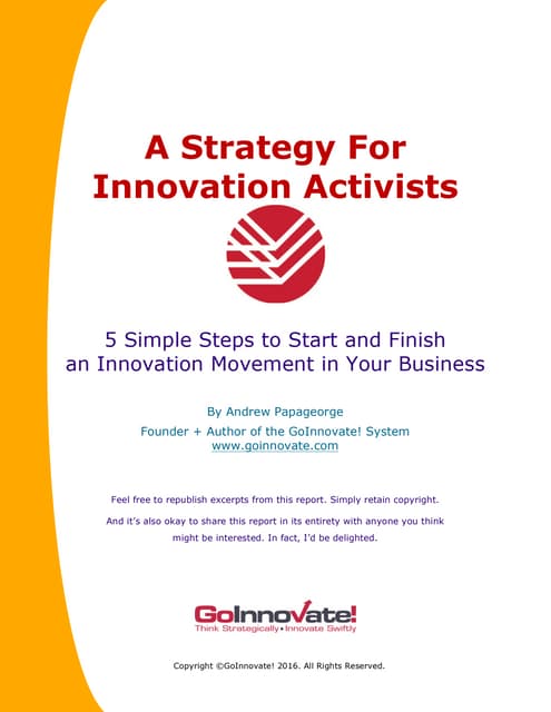 Strategy for Innovation Activists 2016