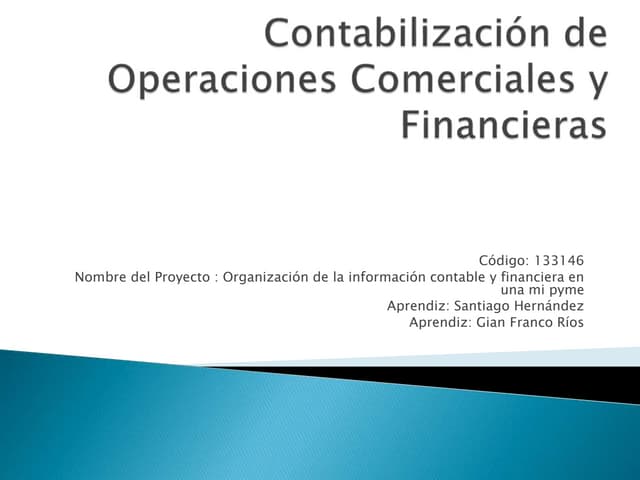 Contabilización de operaciones comerciales y financieras